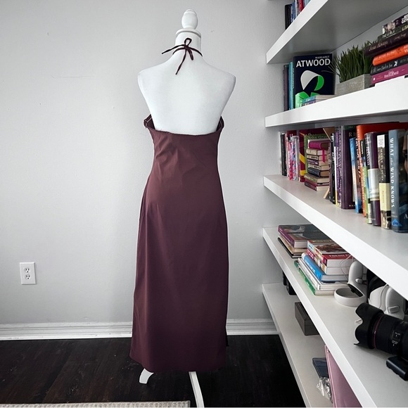 Cult Gaia Brown Castila Halterneck midi dress size large - Picture 9 of 15